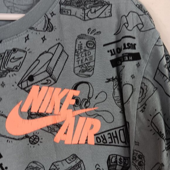 Nike Air Graphic T-Shirt XL Athletic Cut 100% Cotton Mens Gray Casual Activewear - Picture 4 of 10